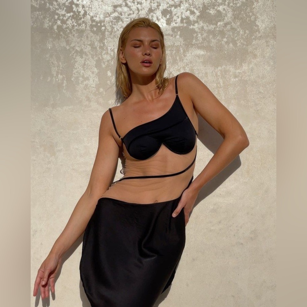 God saves queens Black and Nude Sheer Dress